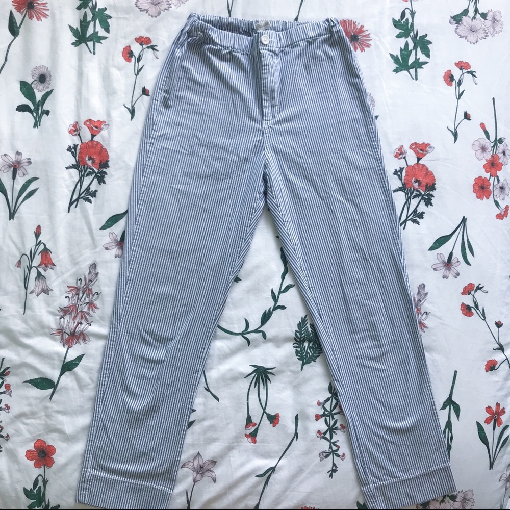BRANDY MELVILLE Tilden Pants w Grey/Blue Stripes
